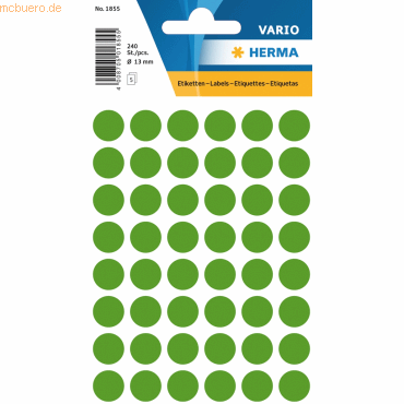 10 x HERMA Vielzweck-Etiketten 13mm dunkelgrün VE=240 Stück von Herma