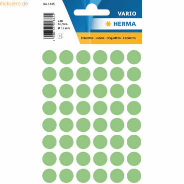 10 x HERMA Vielzweck-Etiketten 13mm grün VE=240 Stück 10 x HERMA Vielzweck-Etiketten 13mm grün VE=240 Stück von Herma