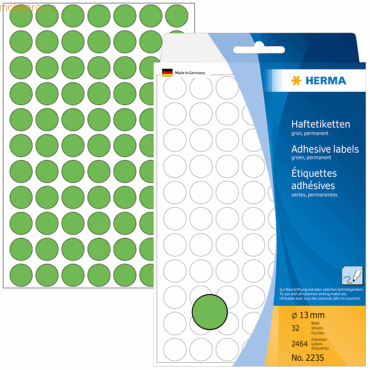 HERMA Vielzweck-Etiketten 13mm grün VE=2464 Stück HERMA Vielzweck-Etiketten 13mm grün VE=2464 Stück von Herma
