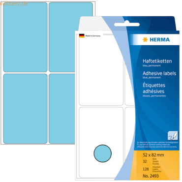 HERMA Vielzweck-Etiketten 52x82mm blau VE=128 Stück von Herma