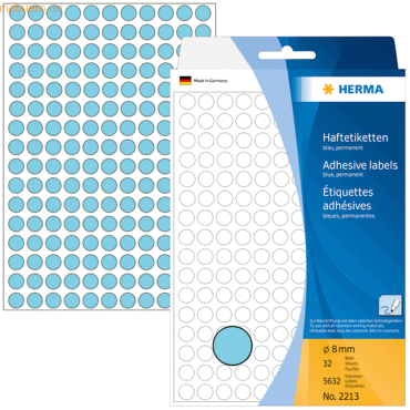 HERMA Vielzweck-Etiketten 8mm blau VE=5632 Stück HERMA Vielzweck-Etiketten 8mm blau VE=5632 Stück von Herma
