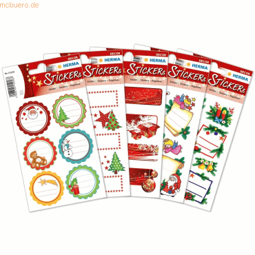 Herma Sticker-Set Weihnachten beglimmert VE=5 Packungen von Herma