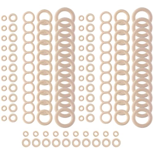 Hermosiey 120 StüCk Natur Ringe Set, Unvollendeter Makramee Ring, Kreise für Mach Es Selbst, Ring AnhäNger Schmuck Herstellung von Hermosiey