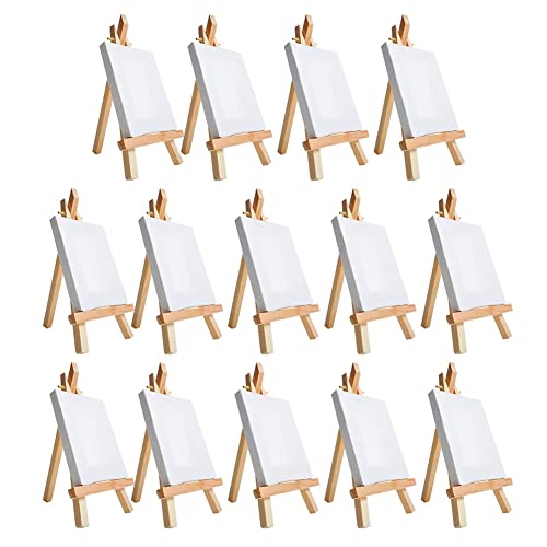 Hermosiey 14 StüCk Mini Leinwand und Staffelei Pinsel Set, Leinwand 4 X 4, Vorgespannte Leinwand, Mini Malerei Set, Kinder Malerei Hermosiey 14 StüCk Mini Leinwand und Staffelei Pinsel Set, Leinwand 4 X 4, Vorgespannte Leinwand, Mini Malerei Set, Kinder Malerei von Hermosiey