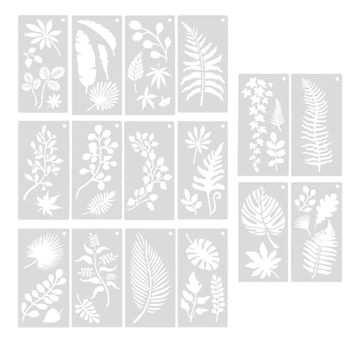 Hermosiey 16 StüCke BläTter Schablone Wiederverwendbares Blatt Malerei Schablone Blatt Wand Schablone Blattmuster Vorlage Tropisches Blatt Wiederverwendbar Hermosiey 16 StüCke BläTter Schablone Wiederverwendbares Blatt Malerei Schablone Blatt Wand Schablone Blattmuster Vorlage Tropisches Blatt Wiederverwendbar von Hermosiey
