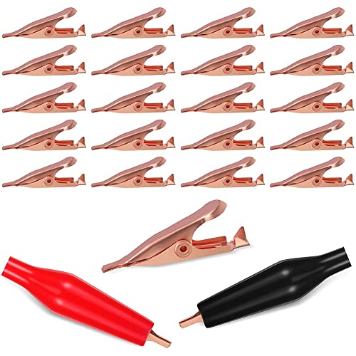 Hermosiey 20 Mini Zahnlose Krokodil PrüF Klemmen, Massive Kupfer Klemmen Elektrisch, 5 Ampere mit SchüTzender Isolations Abdeckung für LöTzinn Hermosiey 20 Mini Zahnlose Krokodil PrüF Klemmen, Massive Kupfer Klemmen Elektrisch, 5 Ampere mit SchüTzender Isolations Abdeckung für LöTzinn von Hermosiey