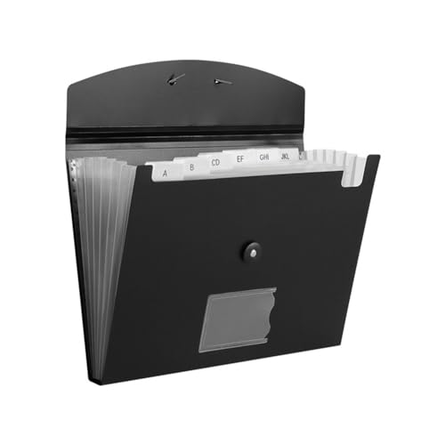 Hermosiey Accordian File Organizer 7 Fächer Fächermappe Kunststoff Erweiterbarer Aktenordner Innen Transparent Schwarz Hermosiey Accordian File Organizer 7 Fächer Fächermappe Kunststoff Erweiterbarer Aktenordner Innen Transparent Schwarz von Hermosiey