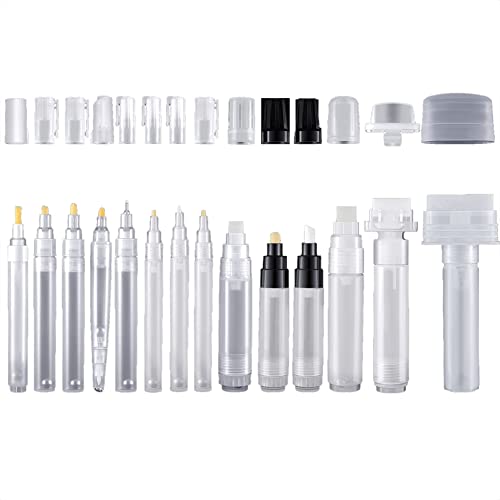 Hermosiey Set mit 14 BefüLlbaren Leeren Farbausbesserungsstift-Markern, NachfüLlbarer Farbstift, Durchsichtige, Leere Markierungen, Leere Farbtube von Hermosiey