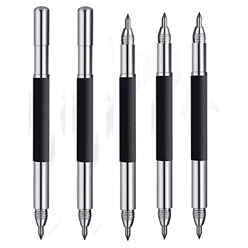 Hermosiey Wolfram Karbid AnreißStifte 5 Pack, Gravier Stift mit Doppel Kopf Design - AnreißWerkzeug mit Wolfram Karbid Spitze von Hermosiey