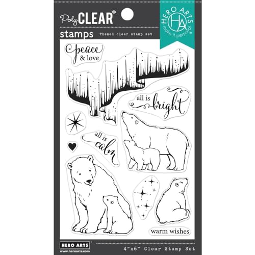 Hero Arts CM718 Northern Lights Polar Bears Clear Stamp Set Hero Arts CM718 Northern Lights Polar Bears Clear Stamp Set von Hero Arts