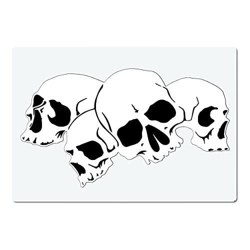 Airbrush Schablone für Skull Totenköpfe Schädelhaufen - Tattoo und Graffiti Stencil Vorlage von Herterich Products