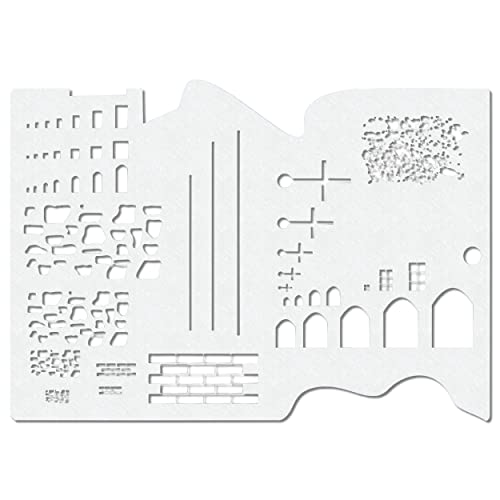 Herterich Products Airbrush Schablone Stadt Mauern | Graffiti & Tattoo Stencil | Wiederverwendbar & Lösungsmittelresistent | Mylar 0,1-0,2 cm | Für Sprays, Acryl & Airbrush von Herterich Products