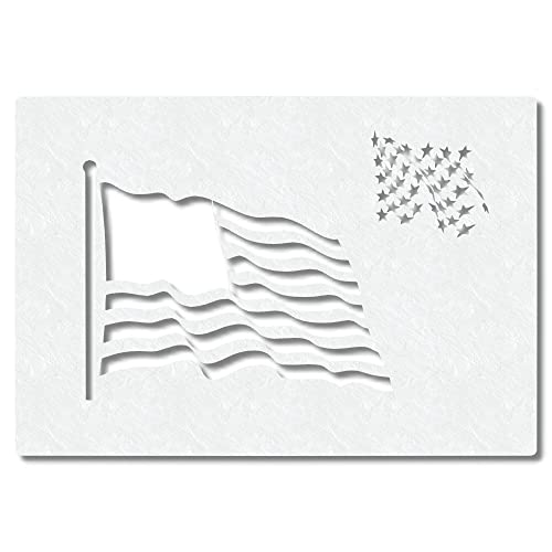 Herterich Products Airbrush Schablone USA Flagge America Flag | Tattoo & Graffiti Stencil Vorlage | Wiederverwendbar & Lösungsmittelresistent | Mylar 0,1-0,2 cm | Für Airbrush & Sprays von Herterich Products