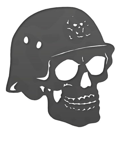 Herterich Products Airbrush Schablone für Biker Skull | Biker Skull Stencil | Lasergeschnittene Präzision | Wiederverwendbar und Lösemittelresistent | 15x10cm von Herterich Products