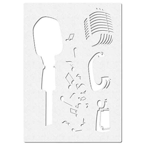 Herterich Products Airbrush Schablone für Mikrofon Microphone Music - Tattoo und Graffiti Stencil Vorlage von Herterich Products