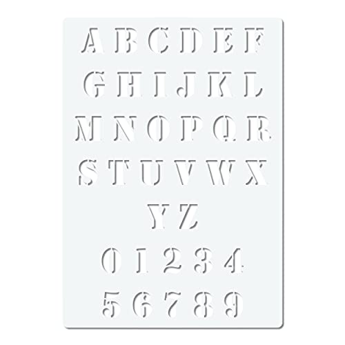 Herterich Products Digital Alphabet Buchstaben Schablone | Schrift Stencil Vorlage | Wiederverwendbar & Lösungsmittelresistent | Mylar 0,1-0,2 cm | Für Airbrush, Sprays & Tinte von Herterich Products