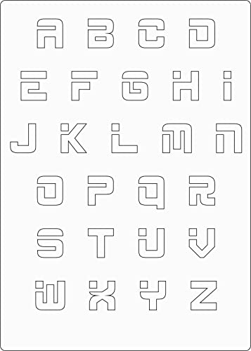 Herterich Products Digital Alphabet Buchstaben Schablone | Schrift Stencil Vorlage | Wiederverwendbar & Lösungsmittelresistent | Mylar 0,1-0,2 cm | Für Airbrush, Sprays & Tinte von Herterich Products