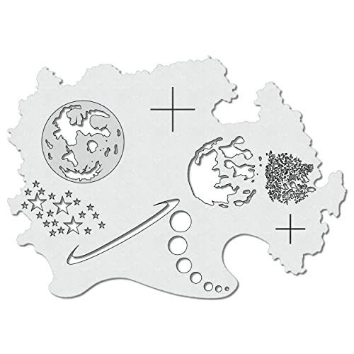 Kleine Airbrush Schablone für Weltall, Planeten, Mond, Sterne - Moon Stars Stencil von Herterich Products
