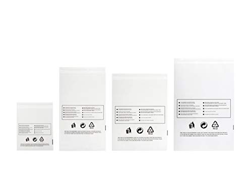 250 x durchsichtige Polybeutel mit Erstickungswarnung, perfekt für Verpackungen (250 Polybeutel – 31,8 x 45,7 cm) von Hertos