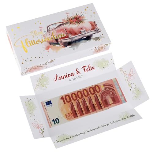 Herz & Heim® Geschenkverpackung *für eure Flitterwochen* mit Namen, Datum und Wunschtext zur Hochzeit von Herz & Heim