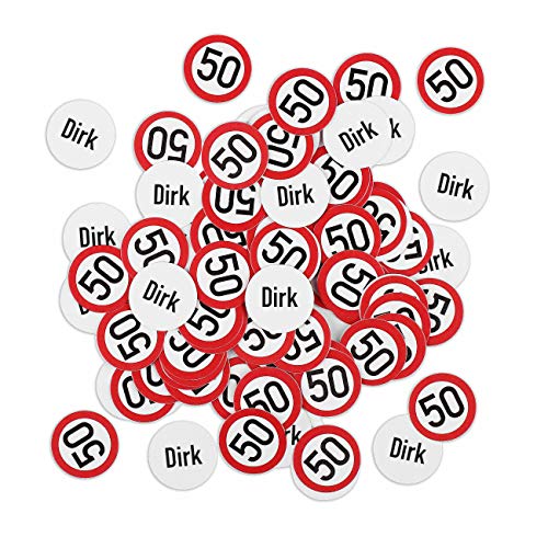 Herz & Heim® Personalisiertes Konfetti Streudeko zum Geburtstag mit Namen - 440 Stück 50. Geburtstag von Herz & Heim