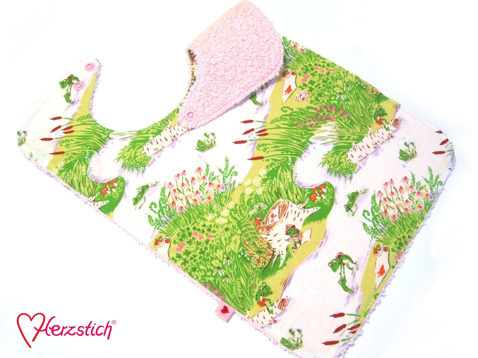 Lätzchen "Fröschlein" Rosa Lätzchen "Fröschlein" Rosa von Herzstich