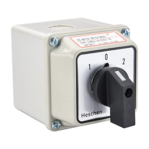 Heschen Universal Rotary Cam Selector Wechsler Schalter, SZW26-20/D303.3D, 660V 20A, 3 Position, 3 Phasen 12 Klemmen, CE, mit Master Switch Außenbox LW28-20/4 von Heschen