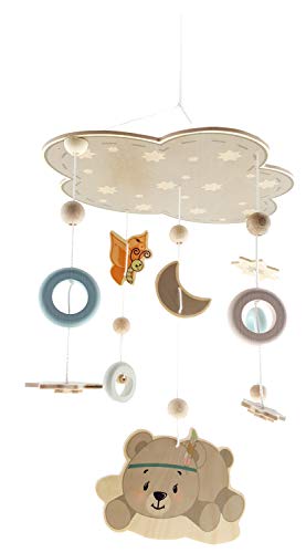 Hess Holzspielzeug 10273 - Mobile aus Holz, Nature Serie Bär, handgefertigt, zum Aufhängen über dem Bett oder der Wickelkommode, ca. 32 x 50 cm groß Hess Holzspielzeug 10273 - Mobile aus Holz, Nature Serie Bär, handgefertigt, zum Aufhängen über dem Bett oder der Wickelkommode, ca. 32 x 50 cm groß von Hess