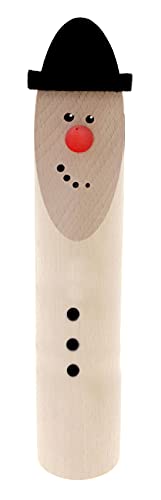 Hess Holzspielzeug Stand-Figur aus Holz im Design eines Schneemanns, ca. 20 cm groß, Dekoration für die Advents-und Weihnachtszeit aus dem Erzgebirge, mehrfarbig von Hess