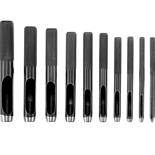 10 Stücke Runde Stahl Hohl Punch Set 1 mm bis 10 mm Leder Handwerk Hohl Locher Werkzeuge für Leder, Uhrenarmband, Dichtung Gürtel, Schuh, Stoff, Leinwand Kleidung, Öse 10 Stücke Runde Stahl Hohl Punch Set 1 mm bis 10 mm Leder Handwerk Hohl Locher Werkzeuge für Leder, Uhrenarmband, Dichtung Gürtel, Schuh, Stoff, Leinwand Kleidung, Öse von Hestya