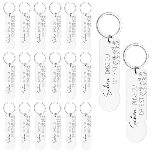 Hestya 20 Stück Acryl Einkaufswagenchip Schlüsselanhänger Schön, dass du da bist - Ideal Als Gastgeschenk für Hochzeiten Taufen Weihnachten Geburtstage Konfirmationen Hestya 20 Stück Acryl Einkaufswagenchip Schlüsselanhänger Schön, dass du da bist - Ideal Als Gastgeschenk für Hochzeiten Taufen Weihnachten Geburtstage Konfirmationen von Hestya