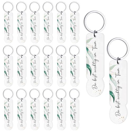 Hestya 20er Set Acryl Einkaufswagenchip Schlüsselanhänger Du bist wichtig im Team - Geschenk für Kollegen, Team & Mitarbeiter zum Abschied, Jobwechsel oder Ruhestand von Hestya