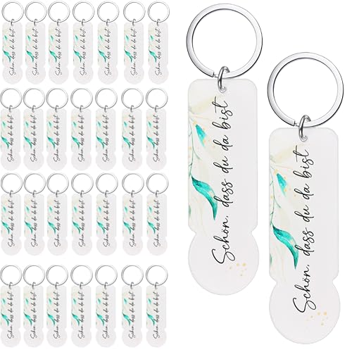 Hestya 30 Stück Acryl Einkaufswagenchip Schlüsselanhänger Schön, dass du da bist - Ideal Als Gastgeschenk für Hochzeiten Taufen Weihnachten Geburtstage Konfirmationen Hestya 30 Stück Acryl Einkaufswagenchip Schlüsselanhänger Schön, dass du da bist - Ideal Als Gastgeschenk für Hochzeiten Taufen Weihnachten Geburtstage Konfirmationen von Hestya