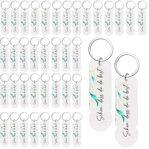 Hestya 40 Stück Acryl Einkaufswagenchip Schlüsselanhänger Schön, dass du da bist - Ideal Als Gastgeschenk für Hochzeiten Taufen Weihnachten Geburtstage Konfirmationen Hestya 40 Stück Acryl Einkaufswagenchip Schlüsselanhänger Schön, dass du da bist - Ideal Als Gastgeschenk für Hochzeiten Taufen Weihnachten Geburtstage Konfirmationen von Hestya