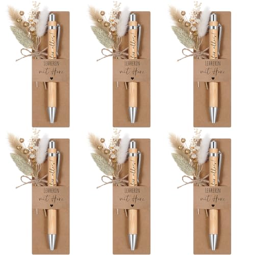 Hestya 6 Stück Lehrerin mit Herz Geschenk Kugelschreiber Holz Trockenblumenstrauß Stifthalters aus Kraftpapier Danke für Alles Holzkugelschreiber mit Gravur Dankeschön Geschenke Lehrerin für Lehrertag Hestya 6 Stück Lehrerin mit Herz Geschenk Kugelschreiber Holz Trockenblumenstrauß Stifthalters aus Kraftpapier Danke für Alles Holzkugelschreiber mit Gravur Dankeschön Geschenke Lehrerin für Lehrertag von Hestya