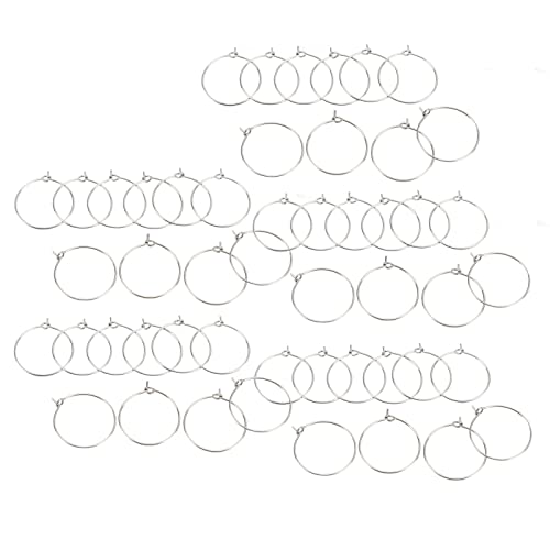 HETHLIF Ohrring -Hoops, Reifenohrringe mit Reiz Ohrhörern Rund Weinglas Reifen Ringe, Runde Reifenohrringe, für Lehmperlen DIY Juwely Craft Making Party Favours Weihnachtsdekoration von Hethlif