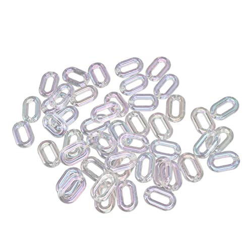 HETHLIF Verknüpfungsringe, Kunststoffverschluss -Acrylkette mit 1,3 * 0,8 Zoll 50pcs DIY Assembier Transparentes Farbbeschichtung Acrylkettenverbindungs ​​Oval Quick Link Connectors für DIY von Hethlif