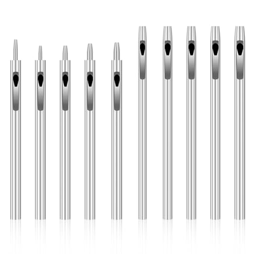 Hethlif 10-Teiliges Lederlocher-Werkzeugset, 0,5 Mm-5 mm Uhrenarmbandstanzer, Runder Locher für Gürtel, Leinwand Hethlif 10-Teiliges Lederlocher-Werkzeugset, 0,5 Mm-5 mm Uhrenarmbandstanzer, Runder Locher für Gürtel, Leinwand von Hethlif