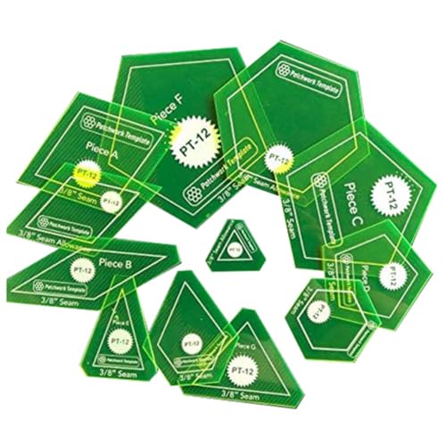 Hethlif Englisches Paper Piecing Quilt-Vorlagen-Set, Handnähschablone, Diamant-Dreieck-Patchwork-Werkzeug von Hethlif