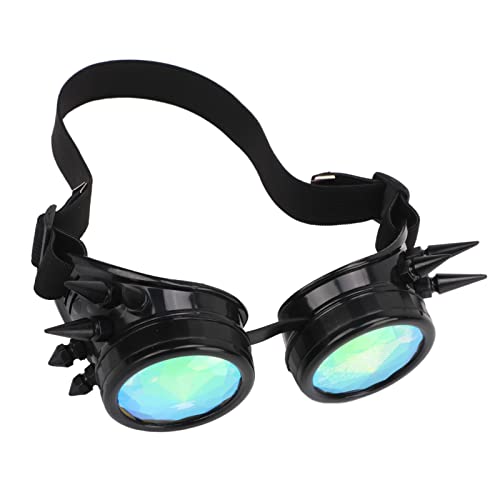 Hethlif Steampunk -Schutzbrille, Sonnenbrille Brille mit Elastischen Band PC Abs für die Partydekoration (BLACK) von Hethlif