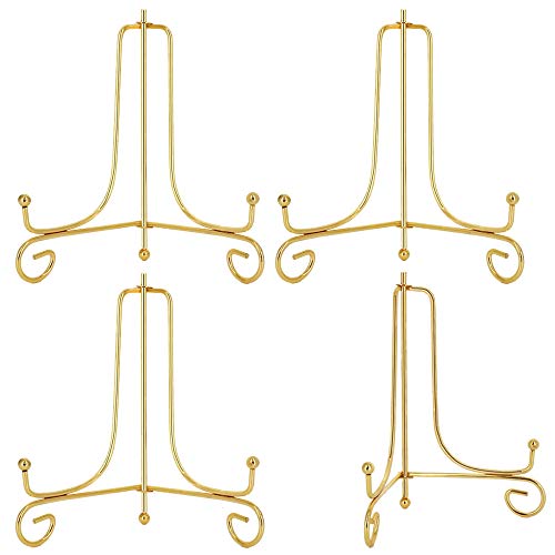 Hetoco 15,2 cm goldener Eisen-Tellerständer, Staffelei, Display-Ständer für Teller, Bilder, Foto und mehr, 4 Stück. von Hetoco