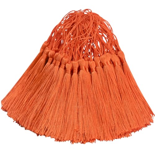 100 Stück Mini Seidig Quasten Anhänger Handgefertigtes Hängend Basteln Geschenk für DIY Lesezeichen, Schmuckherstellung, Tasch, Schlüsselanhänger Deko, Girlande und Party Zubehör (Dunkle Orange) 100 Stück Mini Seidig Quasten Anhänger Handgefertigtes Hängend Basteln Geschenk für DIY Lesezeichen, Schmuckherstellung, Tasch, Schlüsselanhänger Deko, Girlande und Party Zubehör (Dunkle Orange) von Hetuyon