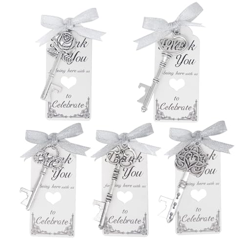 100 Stück Vintage Schlüssel Flaschenöffner Hochzeit Party Geschenk Set mit Danke Karten für Gäste, Tischdeko, Taufe, Geburtstag, Kommunion, Hochzeitsgeschenk und Gastgeschenke Zubehör (Antikes Silber) 100 Stück Vintage Schlüssel Flaschenöffner Hochzeit Party Geschenk Set mit Danke Karten für Gäste, Tischdeko, Taufe, Geburtstag, Kommunion, Hochzeitsgeschenk und Gastgeschenke Zubehör (Antikes Silber) von Hetuyon