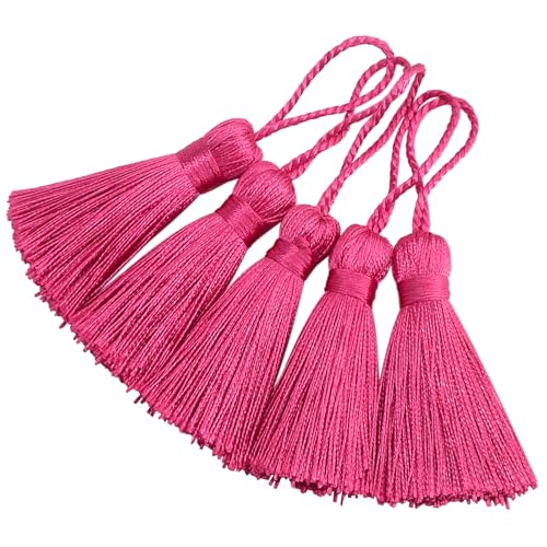 20 Stück Mini Seidige Quasten Anhänger Handgefertigte Weiche Basteln für Lesezeichen Zubehör, DIY Projekte, Ohrring Schmuck, Geschenk, Schlüsselanhänger, Vorhang und Tasch Dekoration (Dunkel Rosa) 20 Stück Mini Seidige Quasten Anhänger Handgefertigte Weiche Basteln für Lesezeichen Zubehör, DIY Projekte, Ohrring Schmuck, Geschenk, Schlüsselanhänger, Vorhang und Tasch Dekoration (Dunkel Rosa) von Hetuyon
