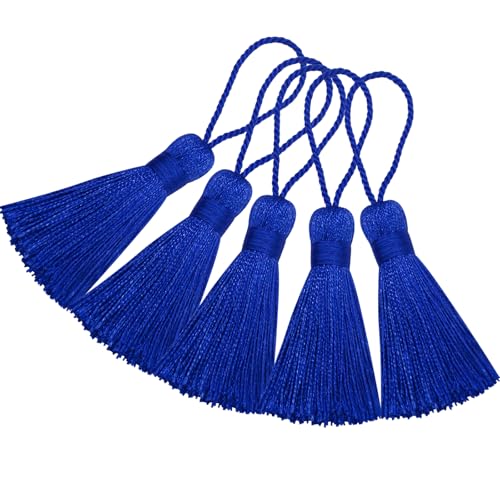 20 Stück Mini Seidige Quasten Anhänger Handgefertigte Weiche Basteln für Lesezeichen Zubehör, DIY Projekte, Ohrring Schmuck, Geschenk, Schlüsselanhänger, Vorhang und Tasch Dekoration (Marineblau) 20 Stück Mini Seidige Quasten Anhänger Handgefertigte Weiche Basteln für Lesezeichen Zubehör, DIY Projekte, Ohrring Schmuck, Geschenk, Schlüsselanhänger, Vorhang und Tasch Dekoration (Marineblau) von Hetuyon
