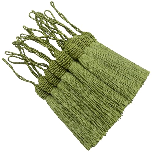 20 Stück Seidige Quasten Anhänger Mini Handgefertigtes Troddel Basteln mit Schleife für DIY Lesezeichen, Schmuckherstellung, Ohrring, Girlanden Deko, Schlüssel, Taschen und Souvenir (Armeegrün) von Hetuyon