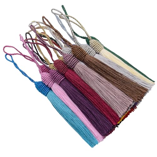 20 Stück Seidige Quasten Anhänger Mini Handgefertigtes Troddel Basteln mit Schleife für DIY Lesezeichen, Schmuckherstellung, Ohrring, Girlanden Deko, Schlüssel, Taschen und Souvenir (Gemischt20) von Hetuyon