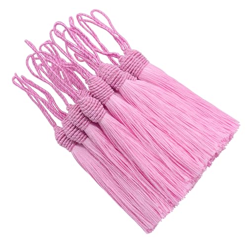20 Stück Seidige Quasten Anhänger Mini Handgefertigtes Troddel Basteln mit Schleife für DIY Lesezeichen, Schmuckherstellung, Ohrring, Girlanden Deko, Schlüssel, Taschen und Souvenir (Rosa) von Hetuyon
