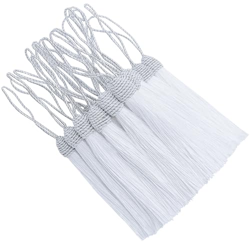 20 Stück Seidige Quasten Anhänger Mini Handgefertigtes Troddel Basteln mit Schleife für DIY Lesezeichen, Schmuckherstellung, Ohrring, Girlanden Deko, Schlüssel, Taschen und Souvenir (Weiß) von Hetuyon