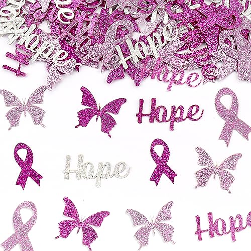 200 Stück Brustkrebs-Bewusstseinskonfetti Rose Rot Silber Rosa Bänder Hoffnung Worte Glitzer Papier Konfetti für Frauen Mädchen Brustkrebs Wohltätigkeitsorganisation Event Überlebende Kampagne Party 200 Stück Brustkrebs-Bewusstseinskonfetti Rose Rot Silber Rosa Bänder Hoffnung Worte Glitzer Papier Konfetti für Frauen Mädchen Brustkrebs Wohltätigkeitsorganisation Event Überlebende Kampagne Party von Heureppy